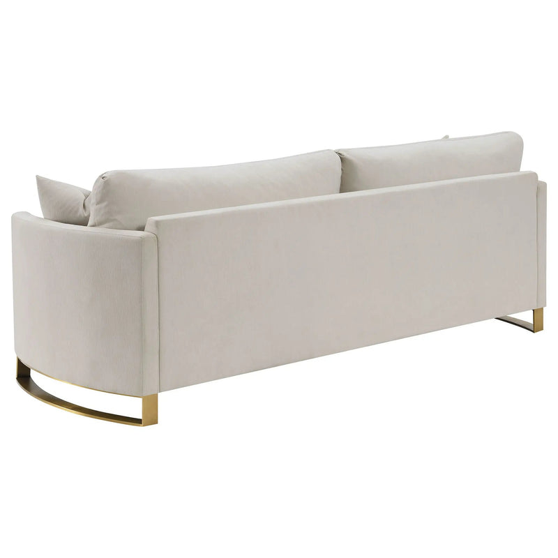 Corliss Upholstered Curved Track Arm Sofa Beige by Unique Piece Furniture