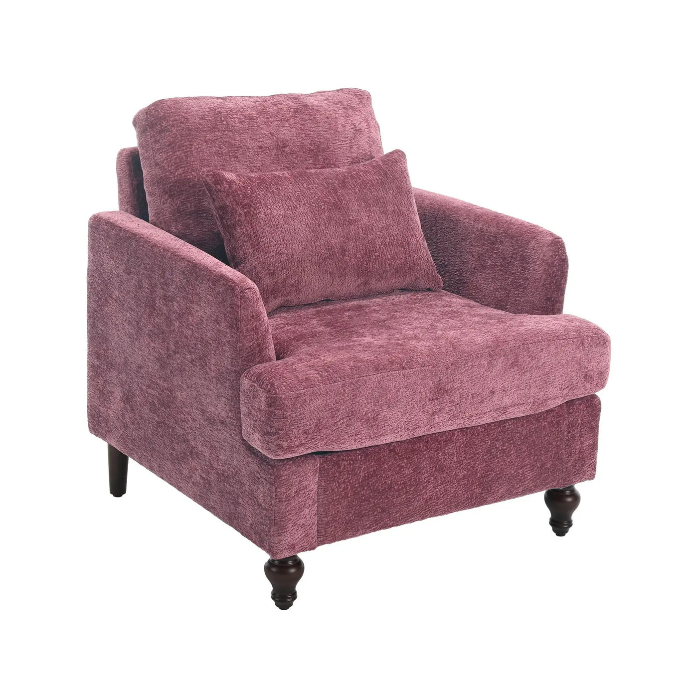 Modern Mid Century Wood Frame Armchair With Tufted Design by Unique Piece Furniture