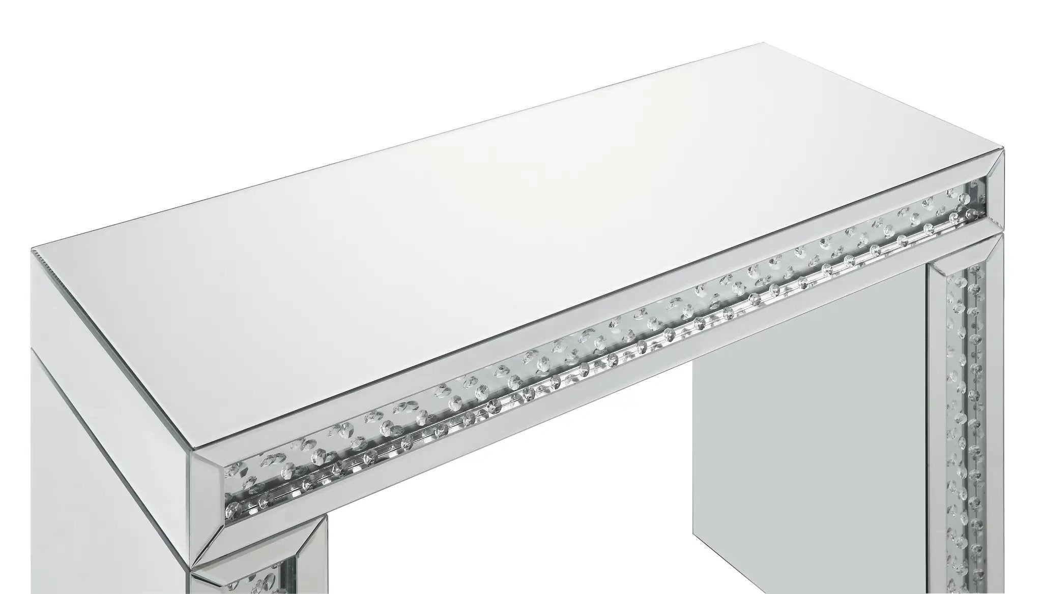 Nysa Mirrored & Faux Crystals Vanity Desk by HouseOfZazla