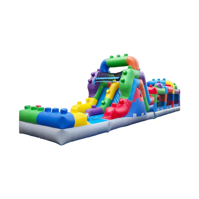 42FT Commercial Inflatable Obstacle Course With Dual Water Slide (SAK31587) by SAKSBY WHOLESALE