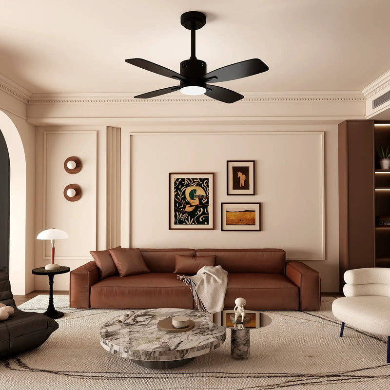 42inch Ceiling Fan with Light and Remote 3CCT LED with Memory 4H Timer 6 Speeds-Black by DirectDeals
