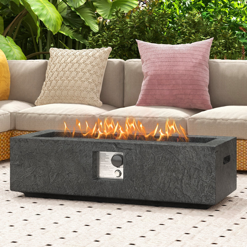 42.5 Inch 50000 BTU Fire Pit Table Set with Stainless Steel Burner by DirectDeals