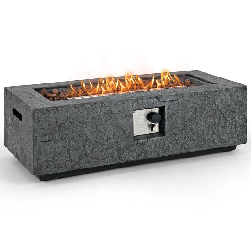 42.5 Inch 50000 BTU Fire Pit Table Set with Stainless Steel Burner by DirectDeals