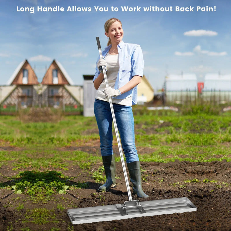 42 x 10 Inch Lawn Leveling Rake with Ergonomic Handle by DirectDeals