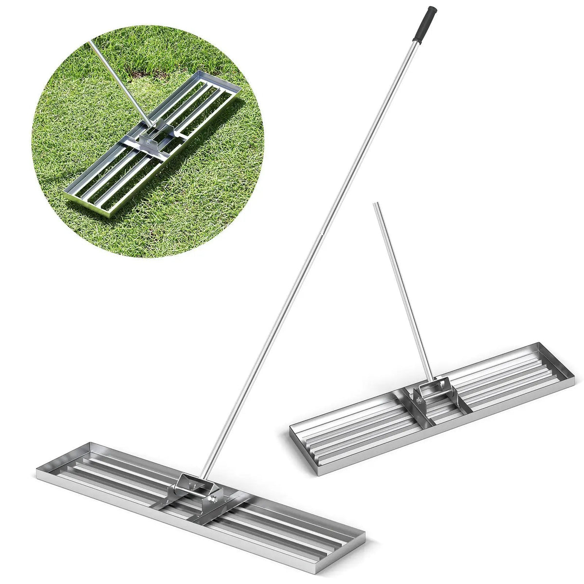 42 x 10 Inch Lawn Leveling Rake with Ergonomic Handle, photo 4 of 8
