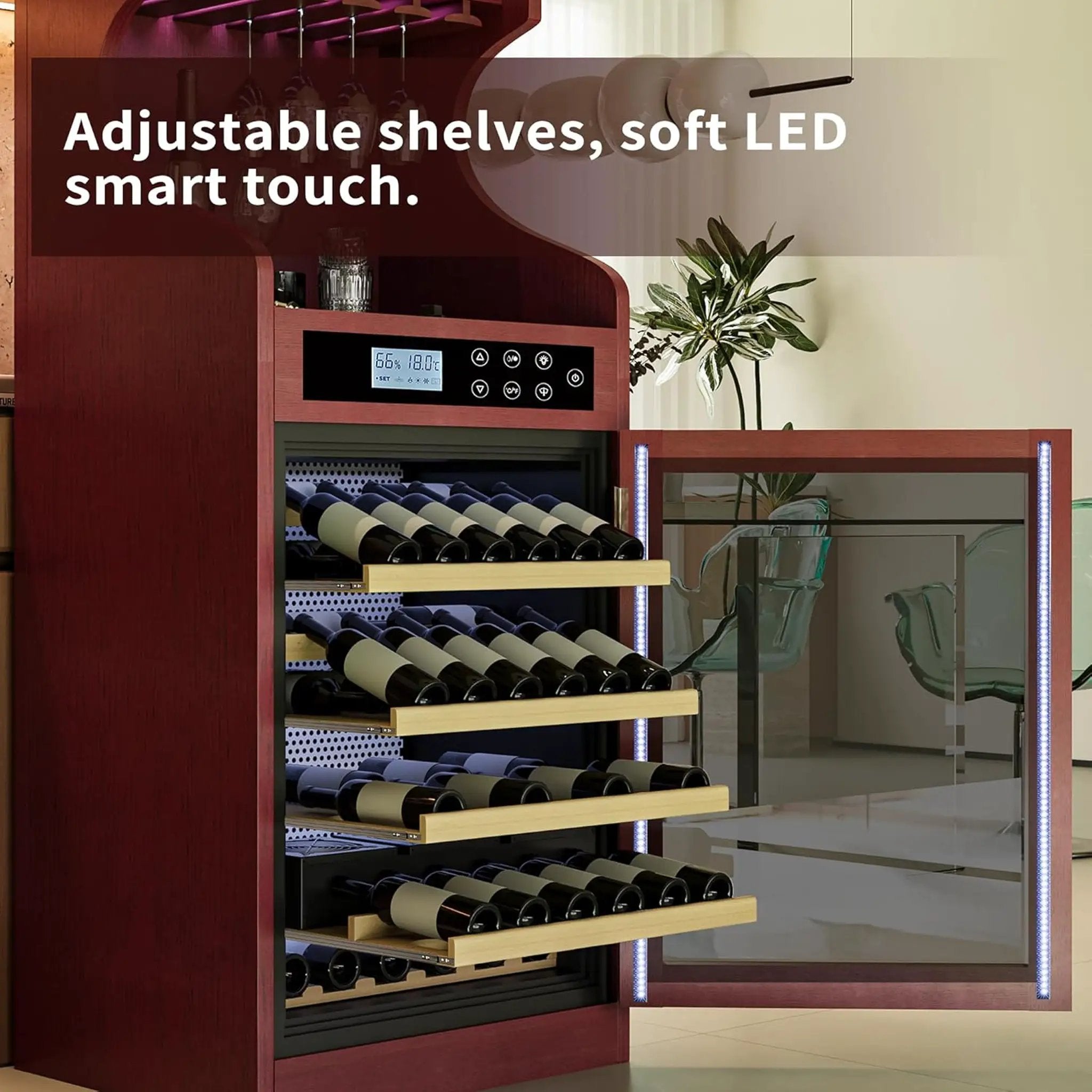 Nuvia Luxury 43-Bottle Freestanding Low Noise Wine Cooler Cabinet (SAK56084) by SAKSBY WHOLESALE