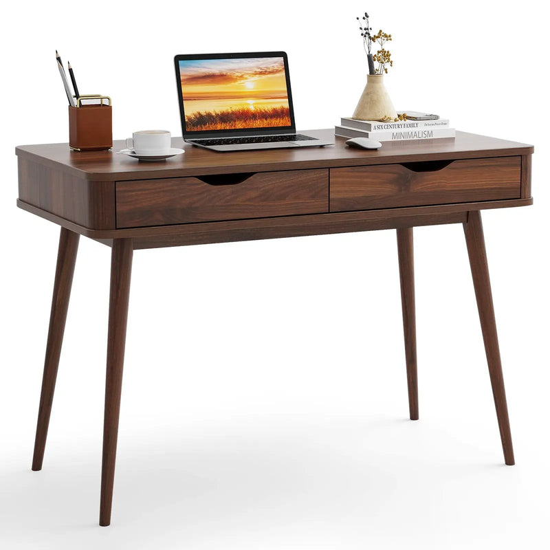 43.5 Inch Computer Desk with 2 Drawers for Small Spaces by DirectDeals