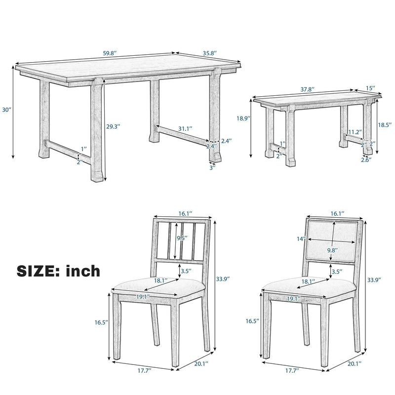 6 Piece Kitchen & Dining Room Furniture by Unique Piece Furniture