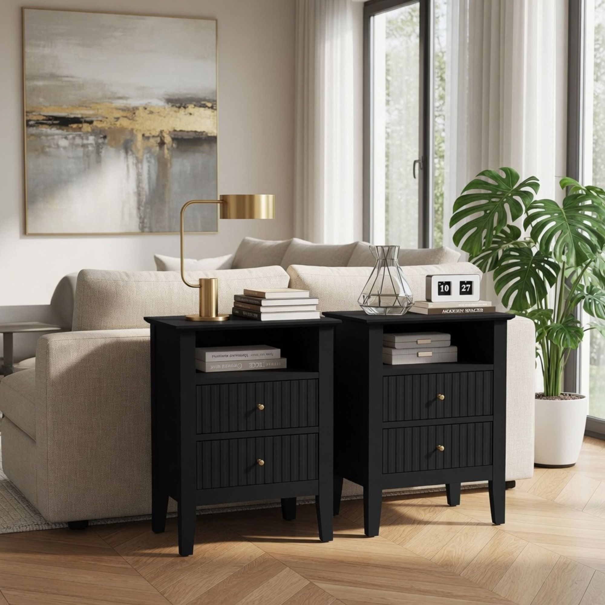 Fluted Nightstand With 2 Drawers by HouseOfZazla