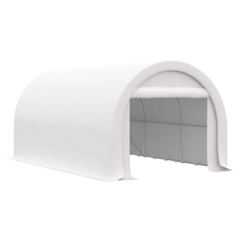 Outsunny - 10' x 16' Carport, Heavy Duty Portable Garage Storage Tent With Large Zippered Door, Anti-Uv Pe Canopy Cover For Car, Truck, Boat, Motorcycle, Bike, Garden Tools, Outdoor Work by Unique Piece Furniture