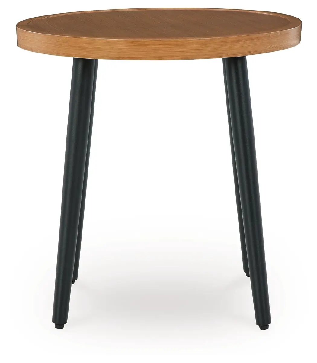 Horizon Hall - Round End Table - Two-tone Brown by Unique Piece Furniture