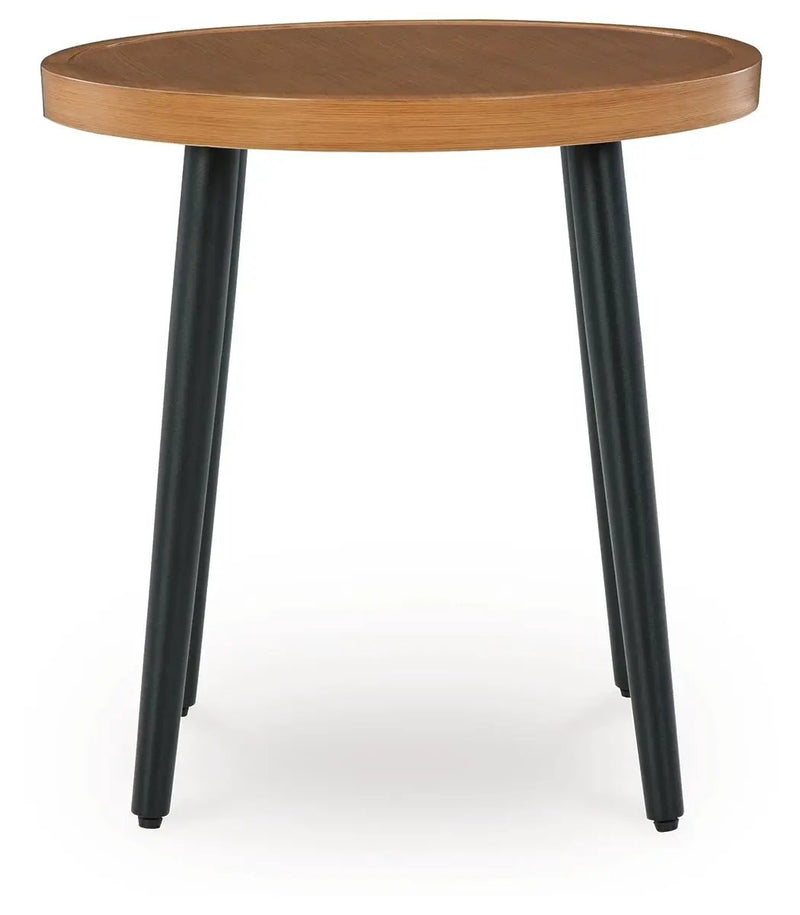 Horizon Hall - Round End Table - Two-tone Brown by Unique Piece Furniture