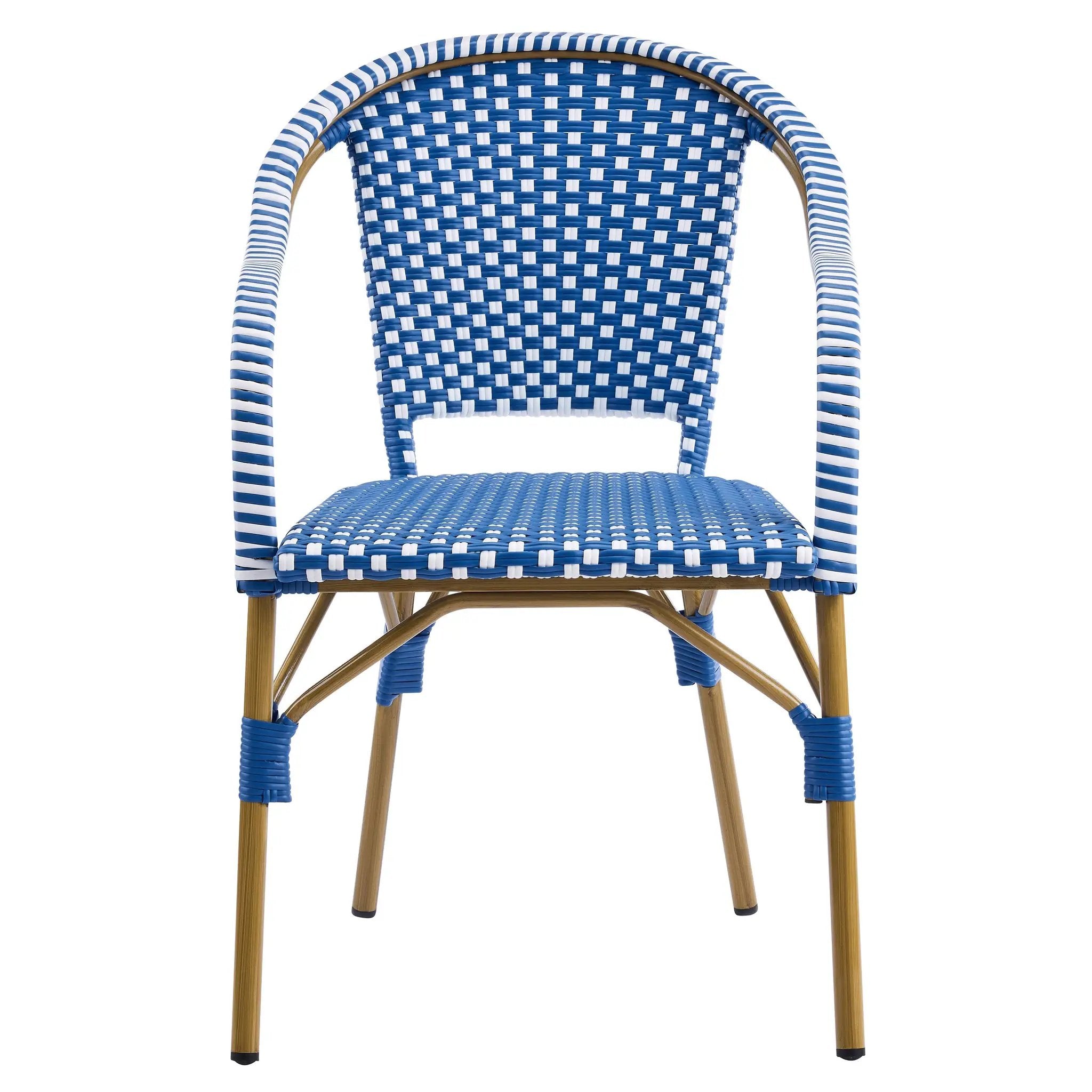 Outdoor Bistro Chairs Set of 2 with Aluminum Frame and PP Rattan by HouseOfZazla