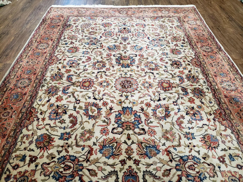 6x9 Top Quality Handmade Wool Area Rug Floral Allover Carpet Veg Dyes Beige by Jewel Rugs