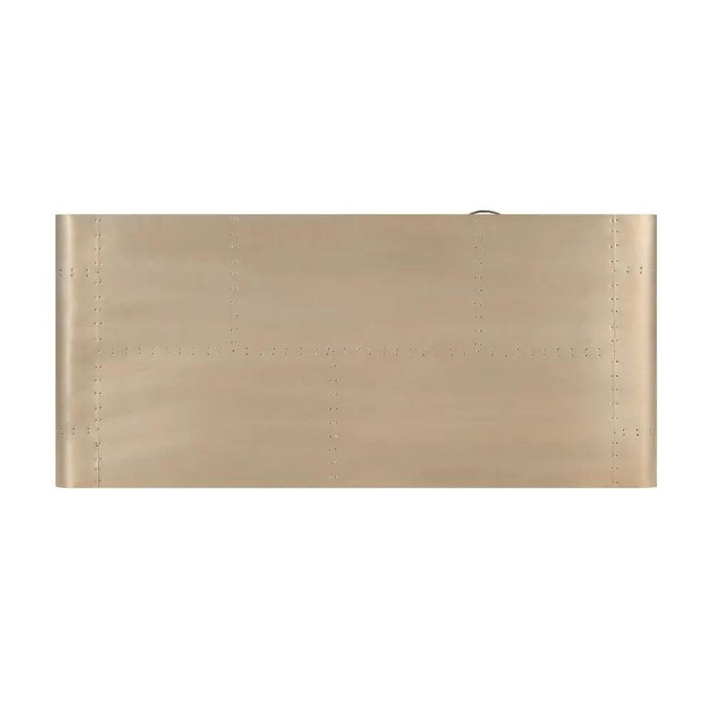 Danton - Executive Writing Desk - Gold Aluminum by Unique Piece Furniture