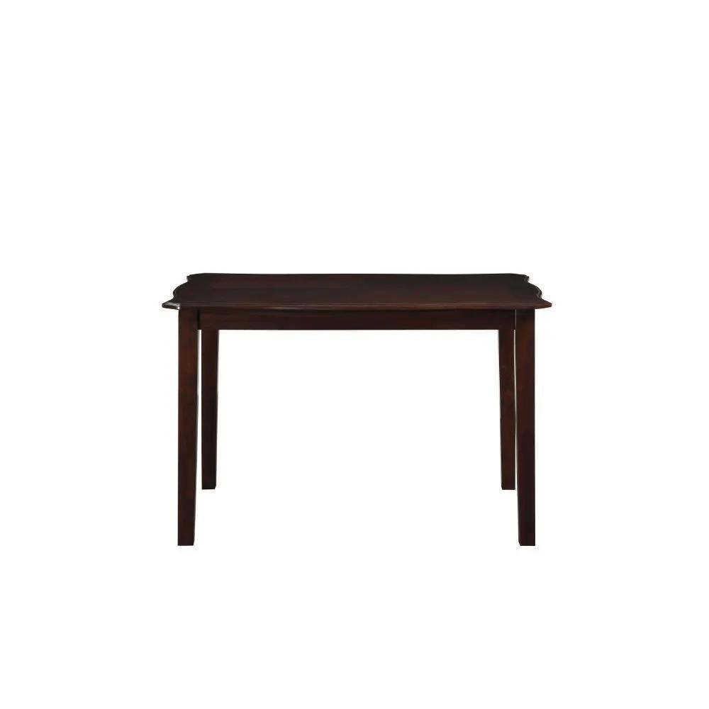 Ingeborg - 5 Piece Dining Set - Black Synthetic Leather & Espresso by Unique Piece Furniture