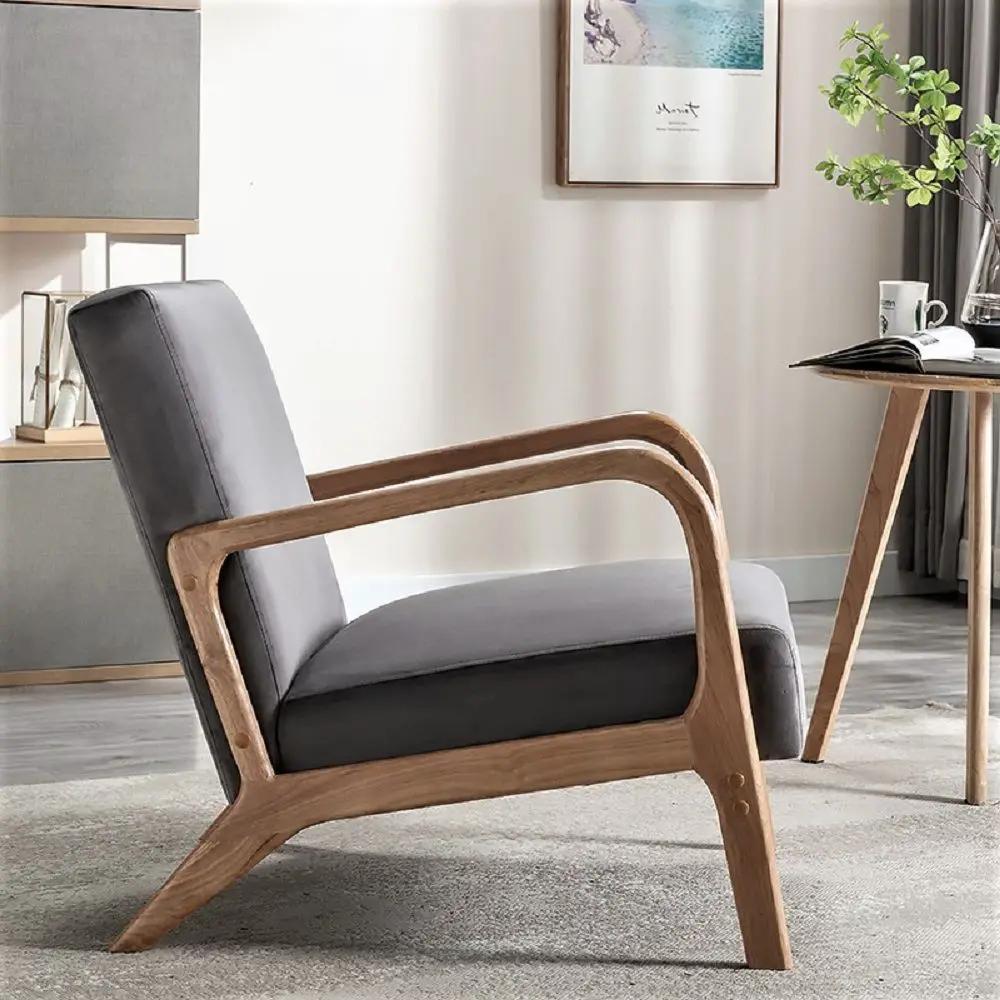 Classic Mid-Century Modern Accent Chairs, Open Framed Armchair With Cushioning by Unique Piece Furniture