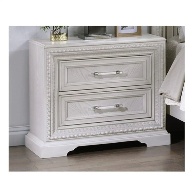2 Drawer Storage Nightstand Bedroom Furniture - Antique White by Unique Piece Furniture
