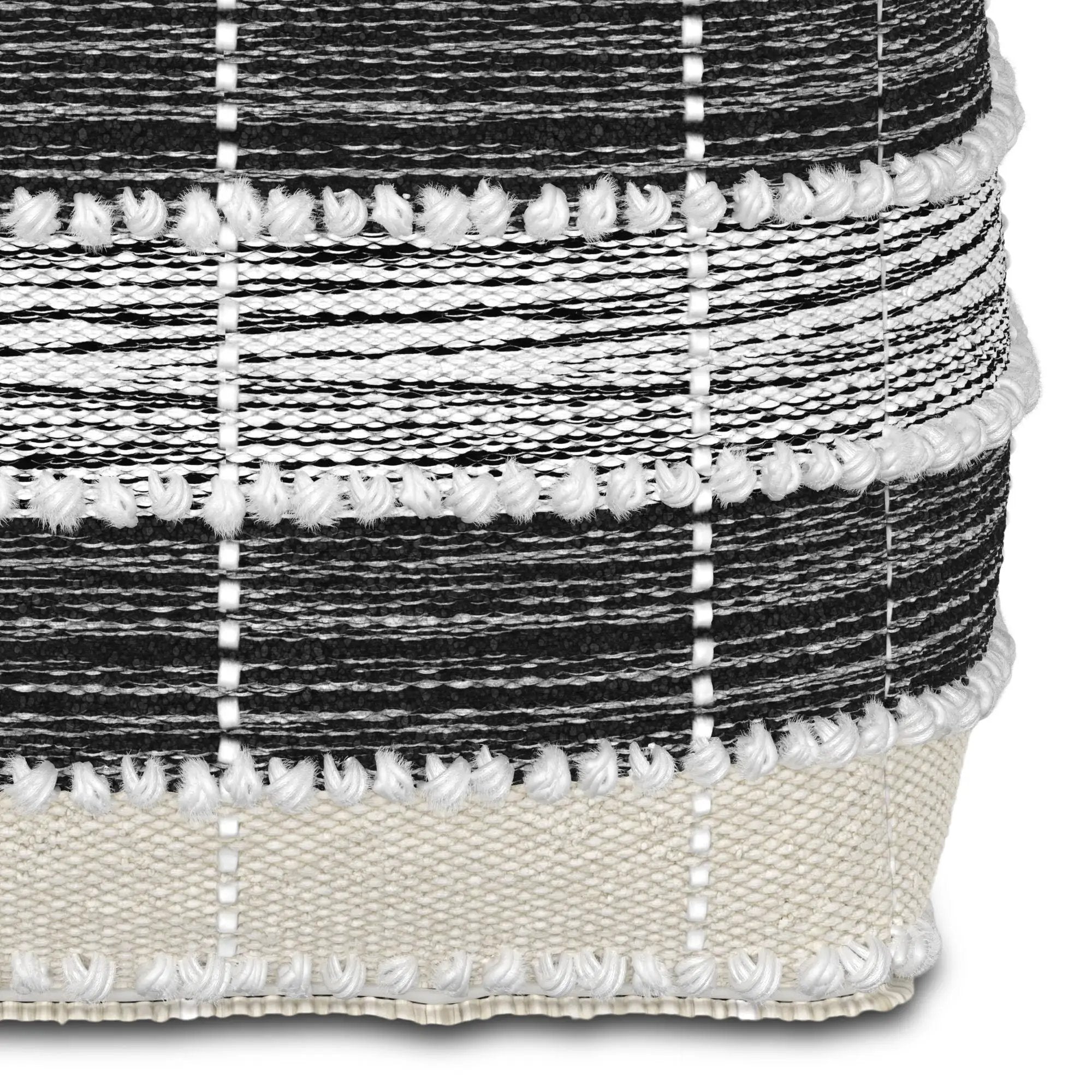 Barley - Square Pouf - White / Beige / Black by Unique Piece Furniture