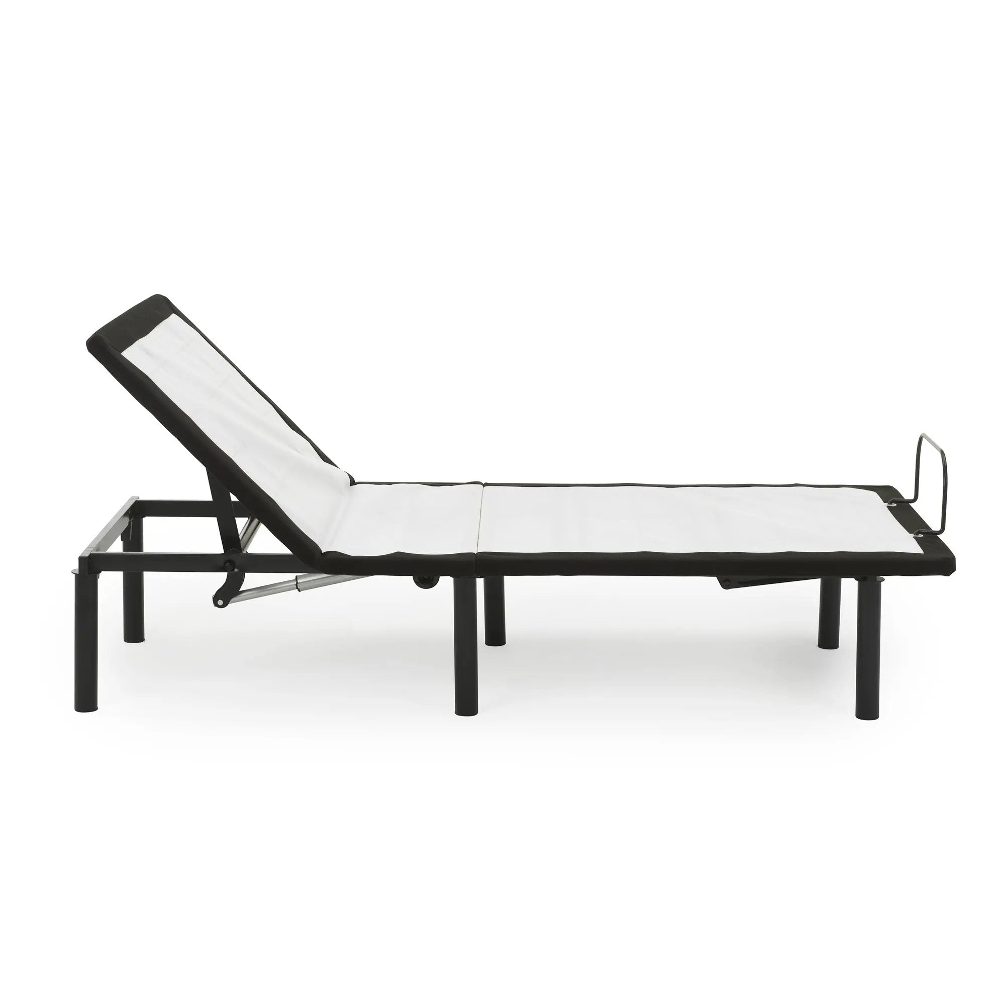 Model H Adjustable Base Full Size Metal Bed Frame Grey by HouseOfZazla