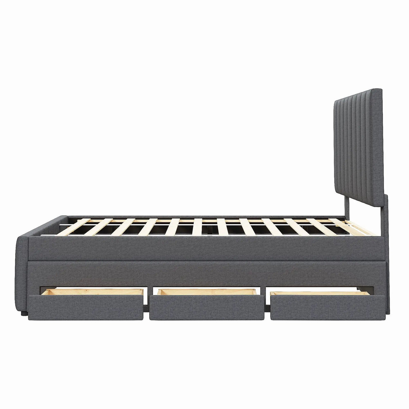 Upholstered Platform Bed With Twin Size Trundle And 3 Drawers by Unique Piece Furniture