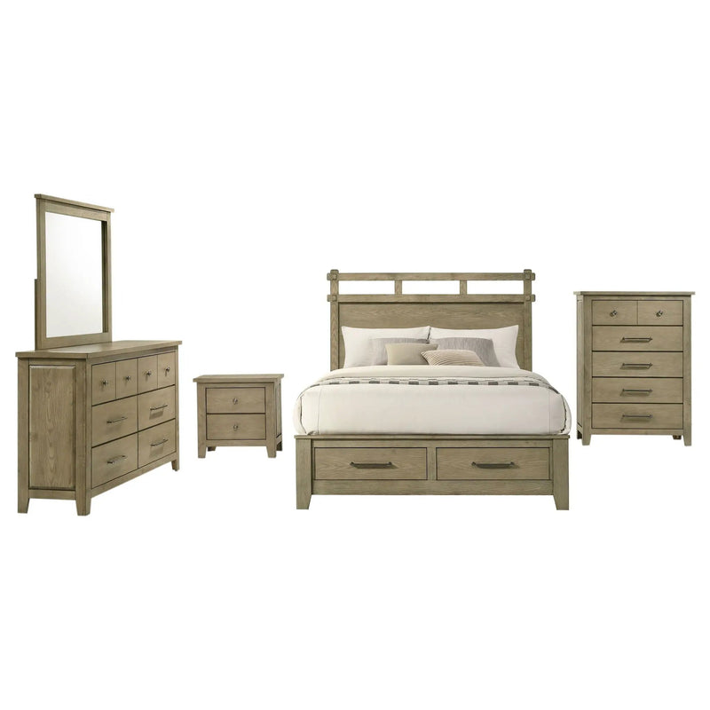 Hazlewood 5-piece Queen Bedroom Set Vineyard Oak by Unique Piece Furniture