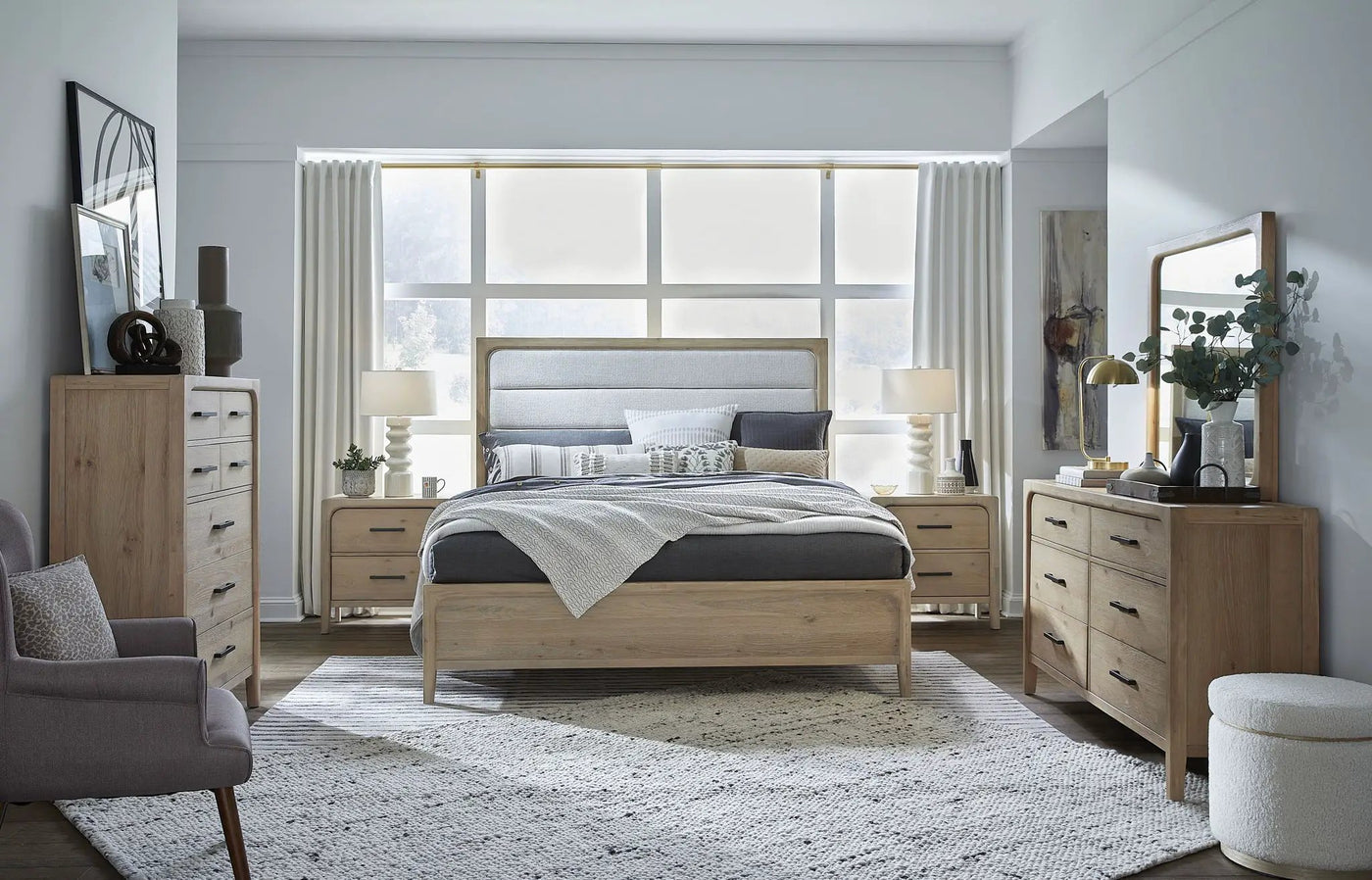 Somerset - Complete Panel Bed With Upholstered Headboard by Unique Piece Furniture
