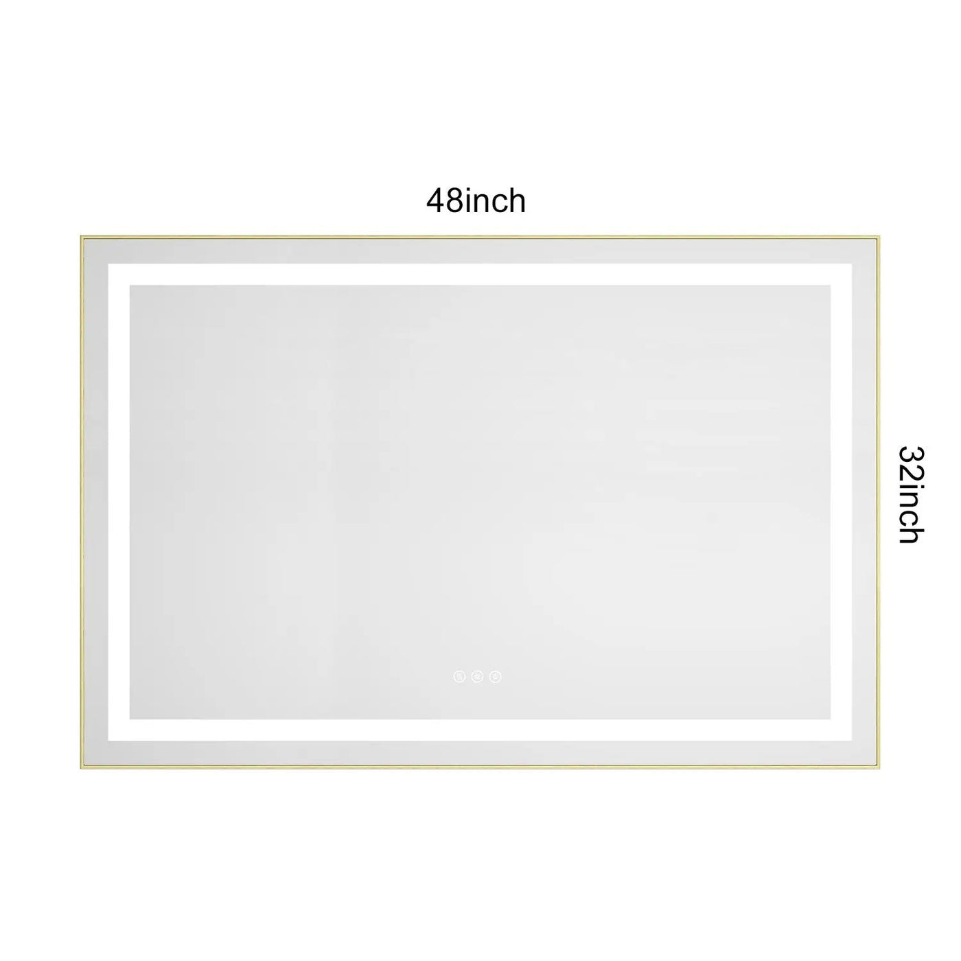 48" x 32" LED Bathroom Mirror with Front and Backlight by HouseOfZazla