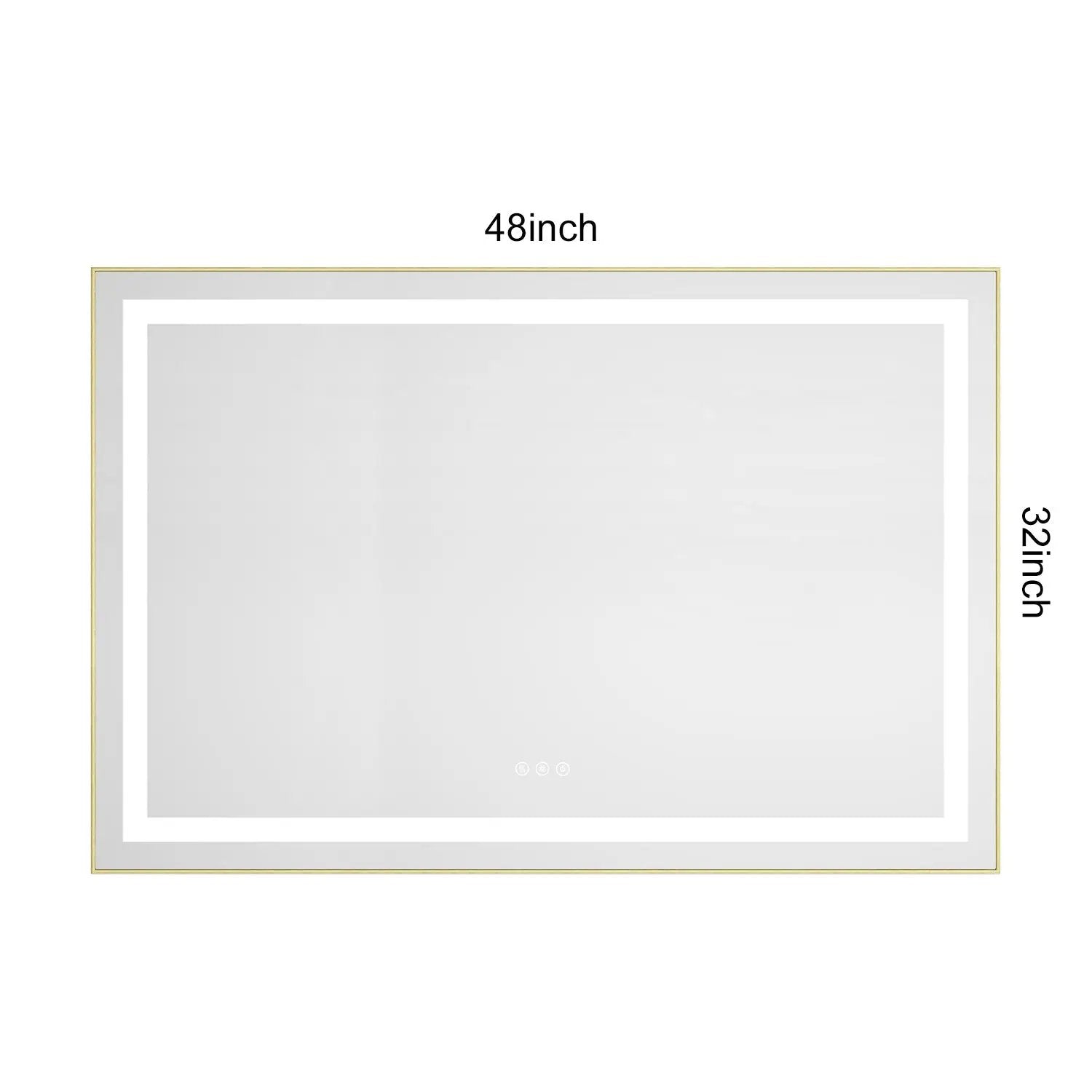 48" x 32" LED Bathroom Mirror with Front and Backlight by HouseOfZazla