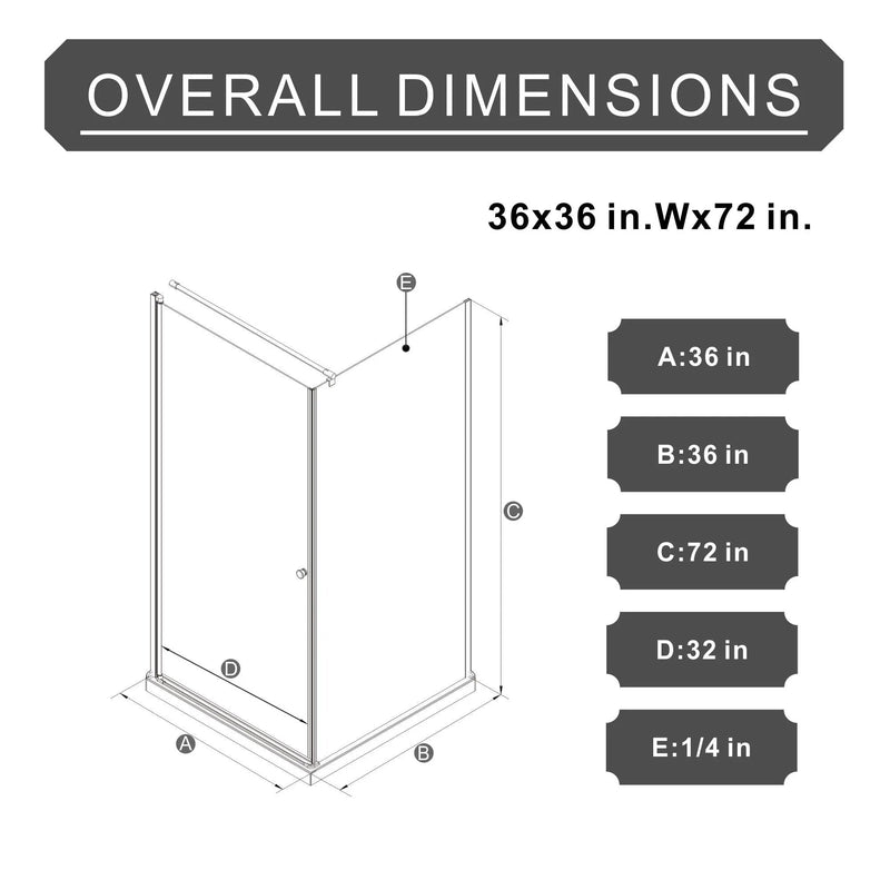 Goodyo - Frameless Corner Shower Door - Matte Black by HouseOfZazla