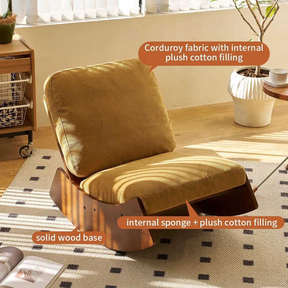 Comfortable High-Quality Upholstery Glider Rocking Chair by Unique Piece Furniture