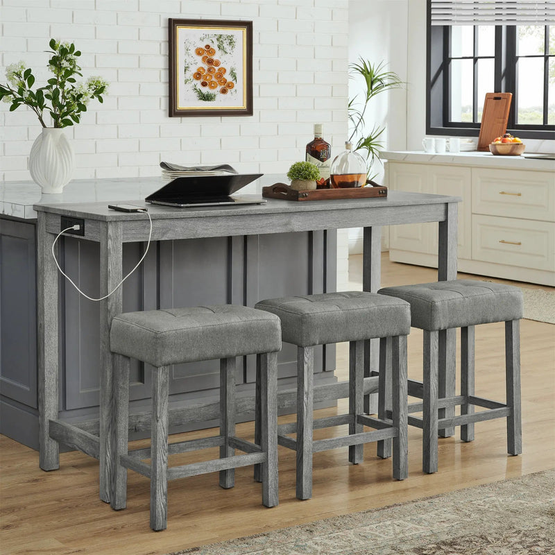59 Inch Bar Table and Chair Set by HouseOfZazla