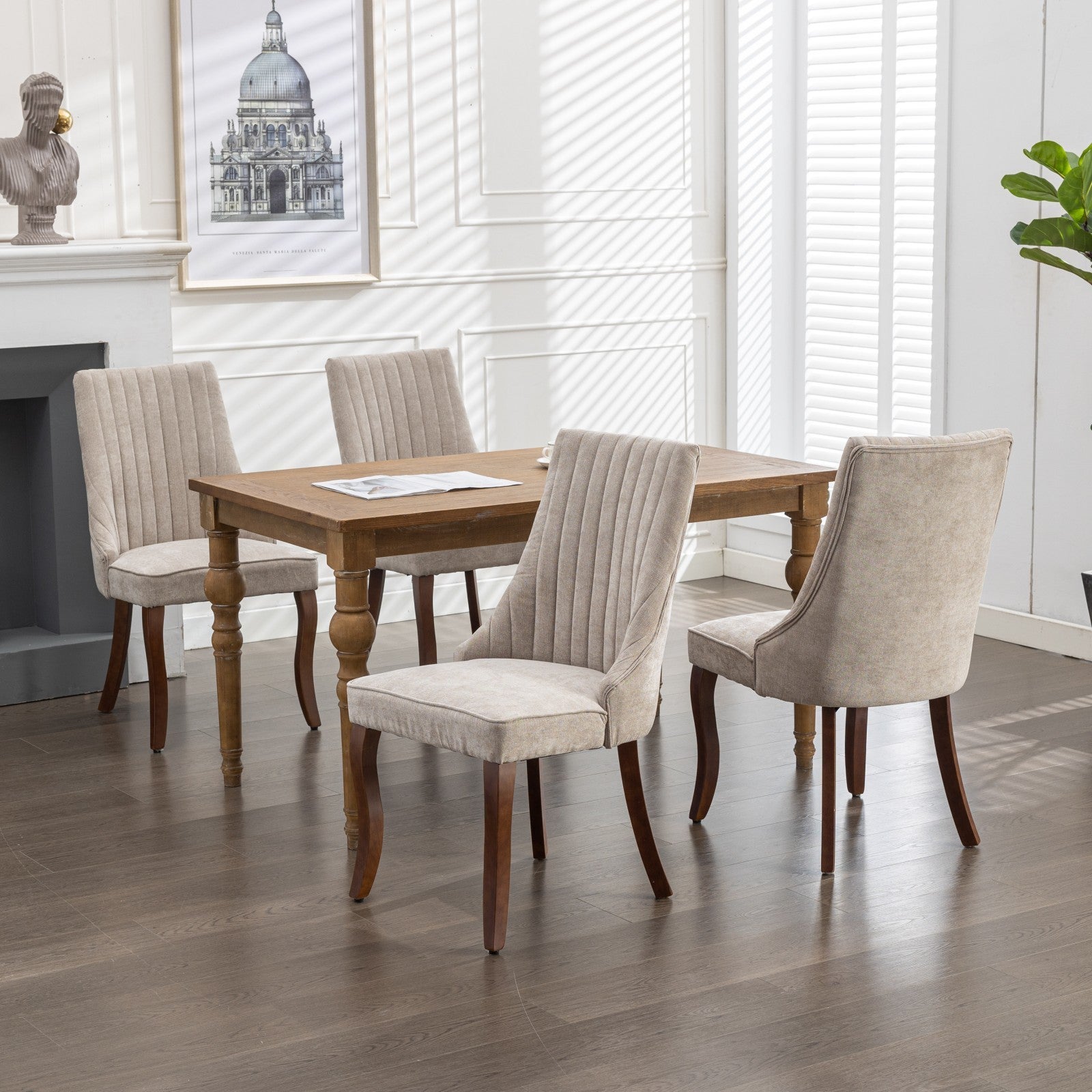 Set of 2 Rayon Cloth Flocking Linen Dining Chairs by BLAKHOM