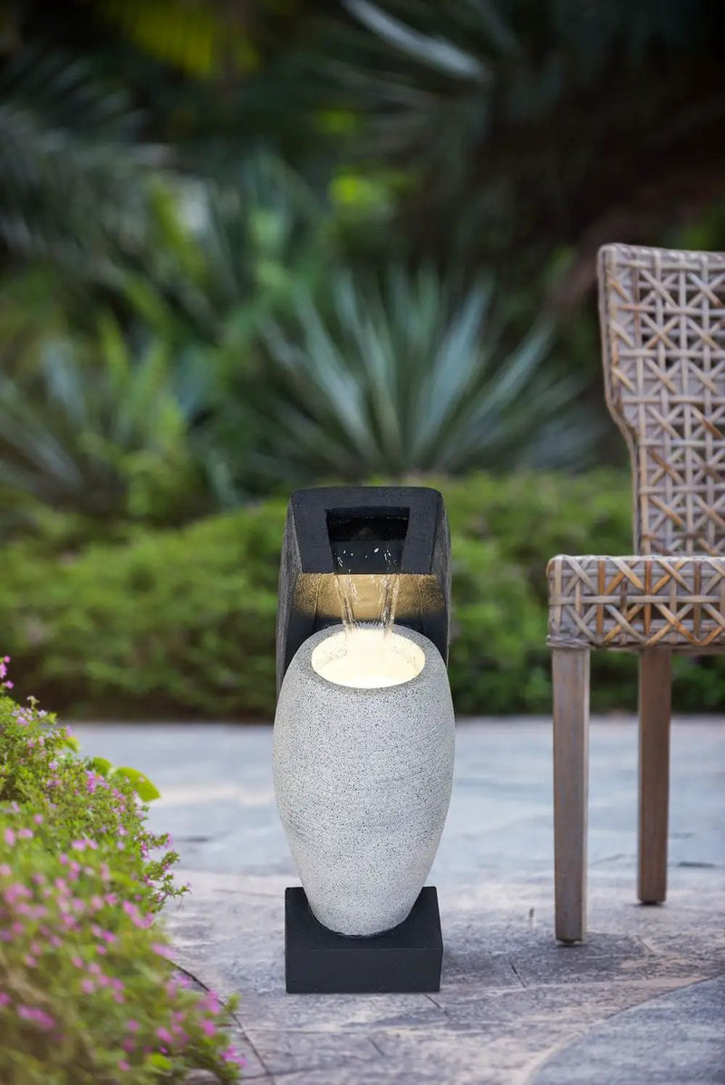 Water Fountain With Vase Design, Light And Pump by HouseOfZazla