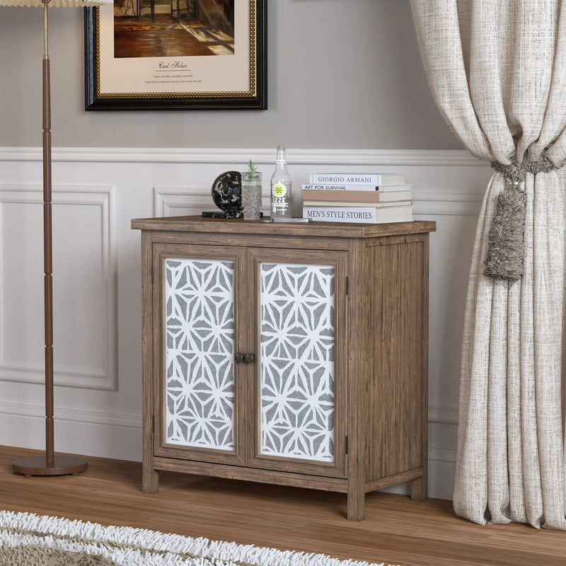 Storage Cabinet, Organizer - Brown Antique White by Unique Piece Furniture