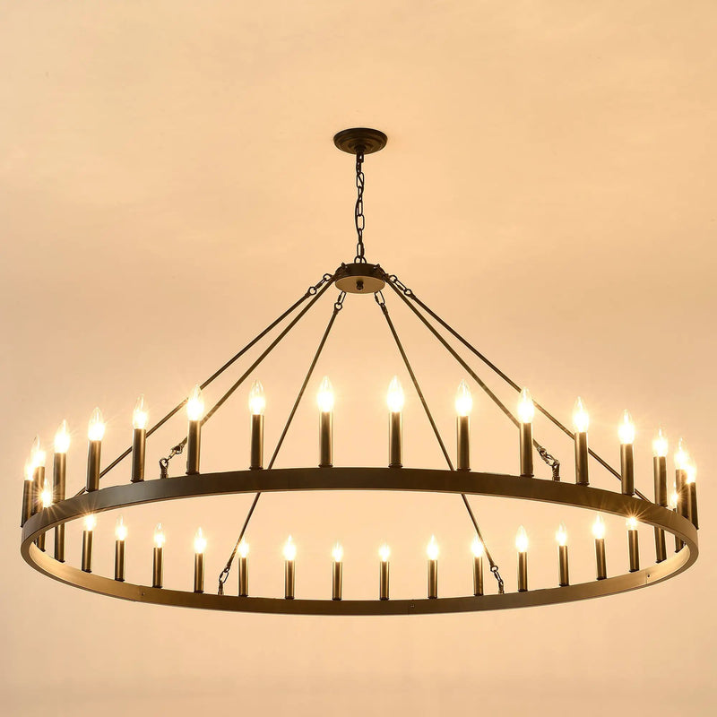 59.1 Inch 36-Light Wagon Wheel Chandelier by HouseOfZazla