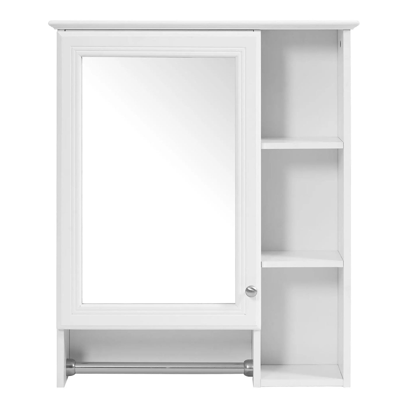 Modern 3 In 1 Bathroom Mirror Cabinet With Adjustable Shelf & Towel Bar by HouseOfZazla