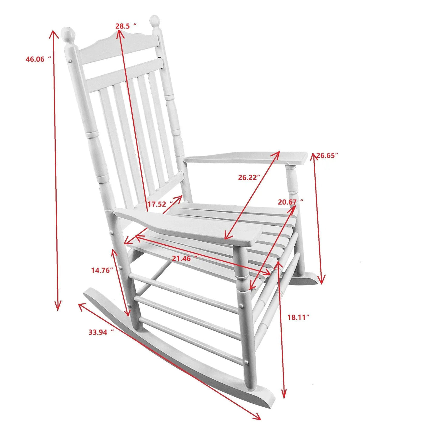 Balcony Porch Adult Rocking Chair by HouseOfZazla