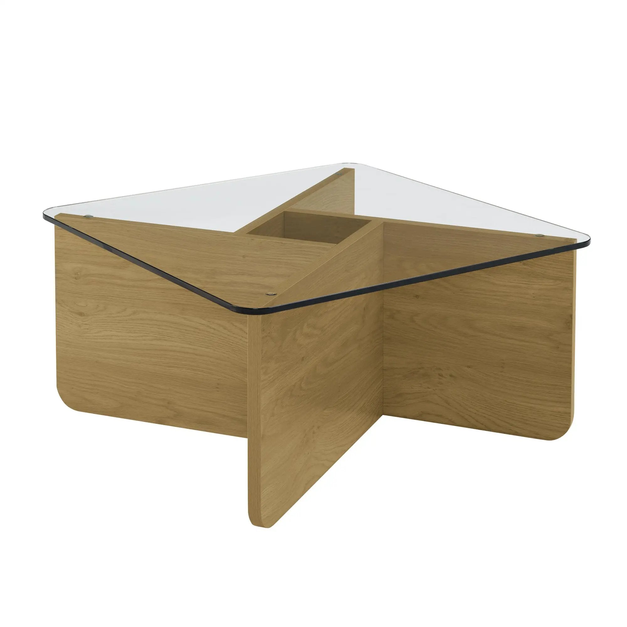 Mid-Century Modern 31.5 Inch Glass Coffee Table by HouseOfZazla