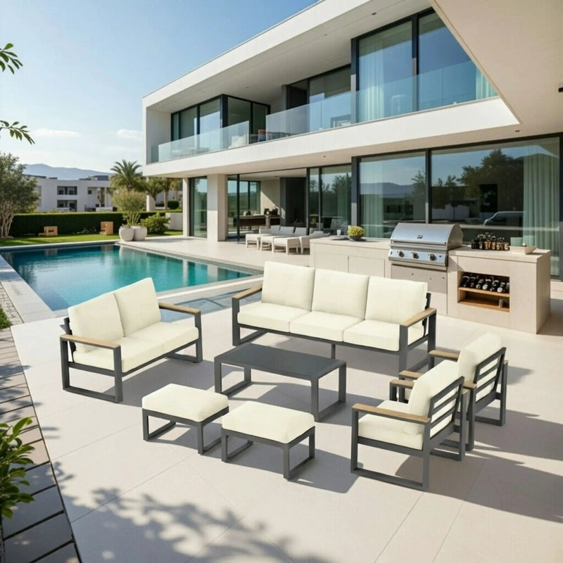 Modern Outdoor Sofa Set With Coffee Table by HouseOfZazla