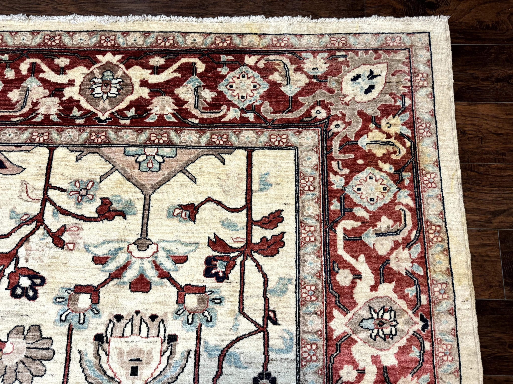 Peshawar Rug 10x14, Beige and Rust Red, Large Pak Persian Rug, Pakistani Rug by Jewel Rugs