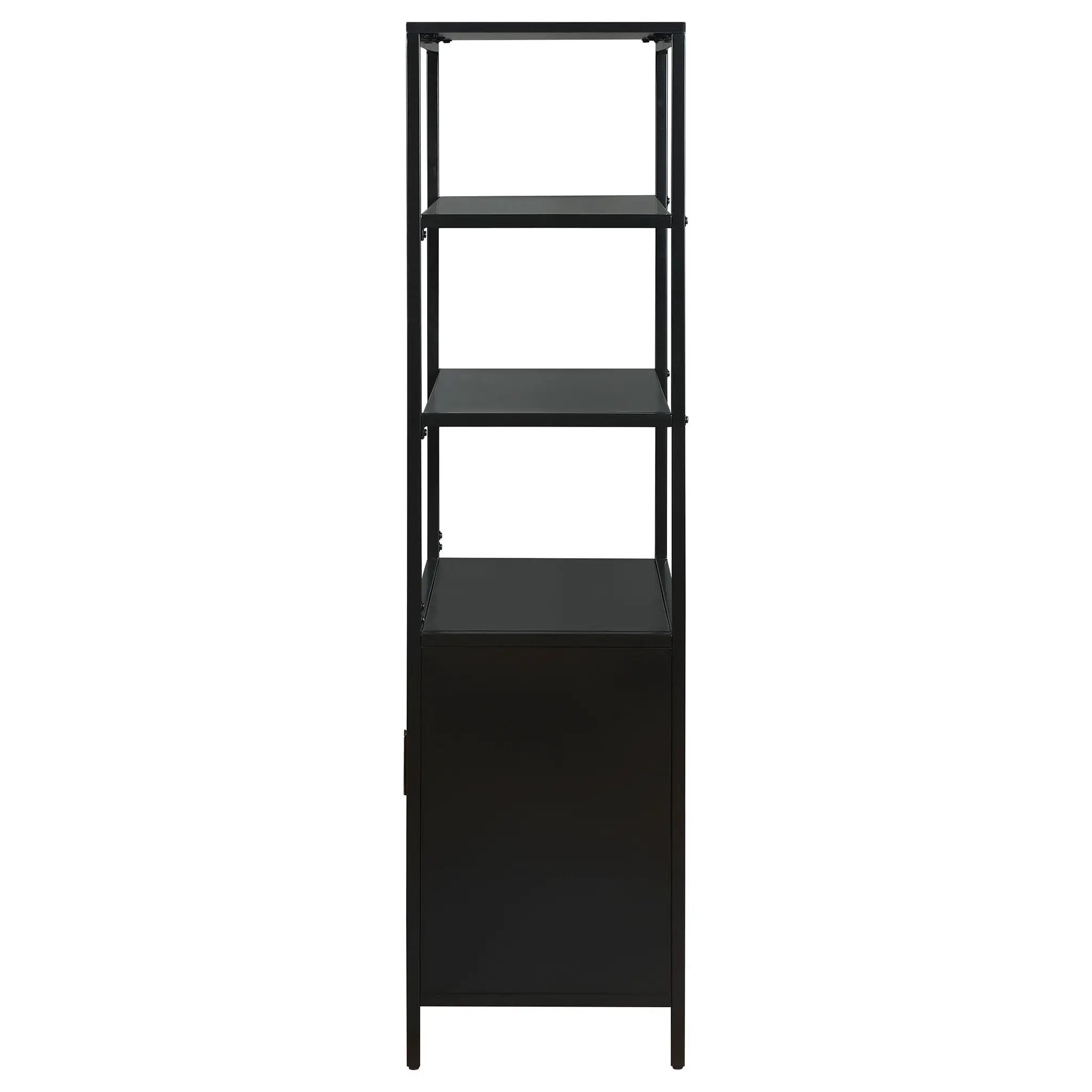Amherst 3-shelf Radio Weave Cane Metal Accent Cabinet Black by Unique Piece Furniture