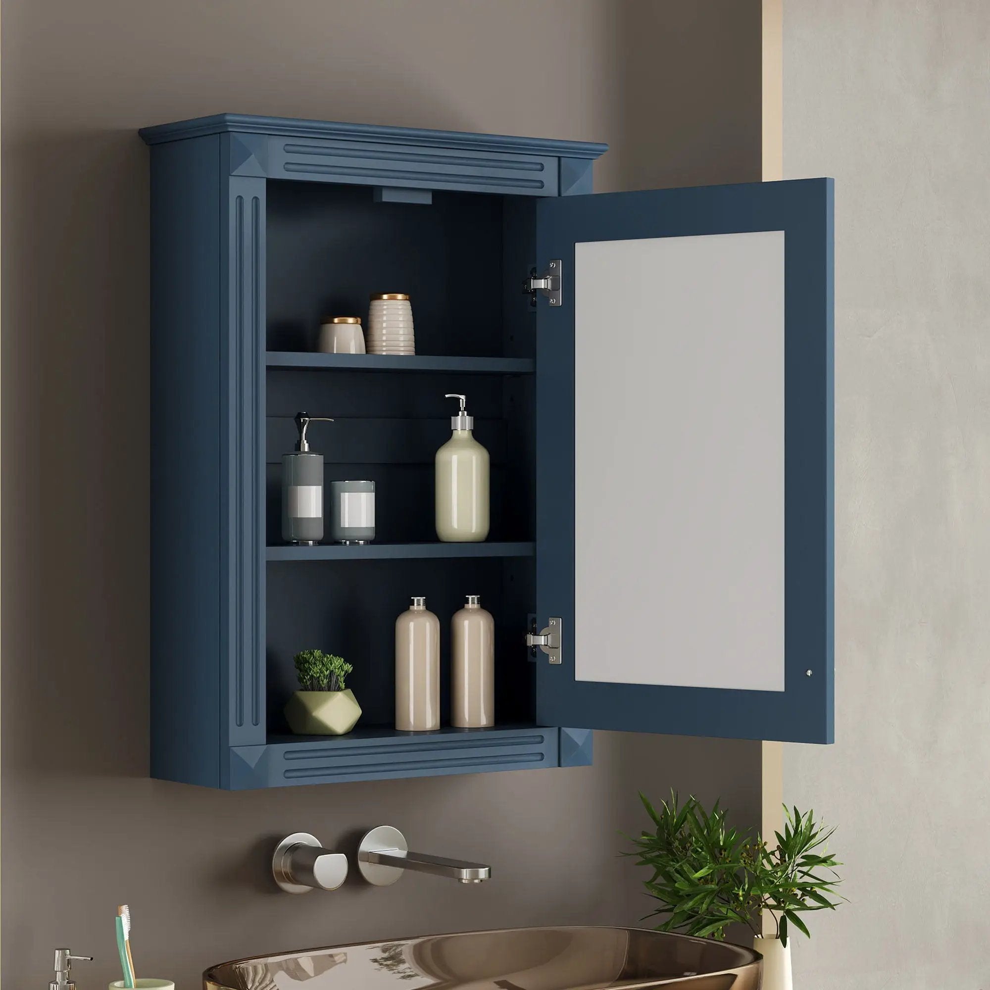 Wall Mounted Bathroom Storage Medicine Cabinet For Over Toilet With Mirror by Unique Piece Furniture