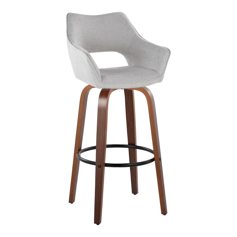 Mustang - Contemporary Fixed Height Barstool With Swivel & Round Footrest (Set of 2) by Unique Piece Furniture