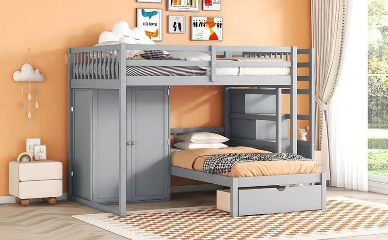 Bunk Bed With Wardrobe, Drawers by HouseOfZazla
