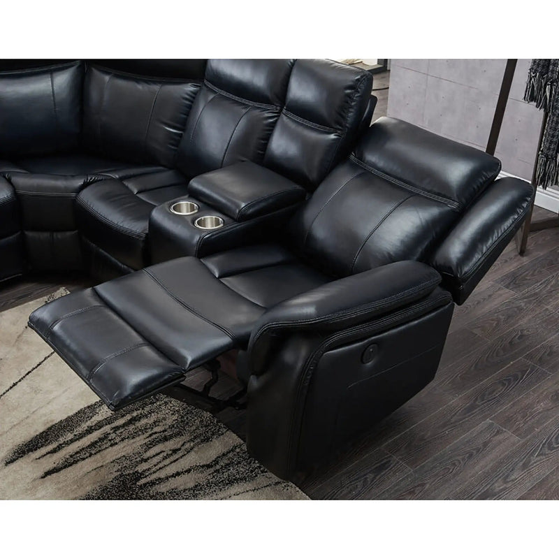 Jupiter - Leather Sectional - Black by Unique Piece Furniture