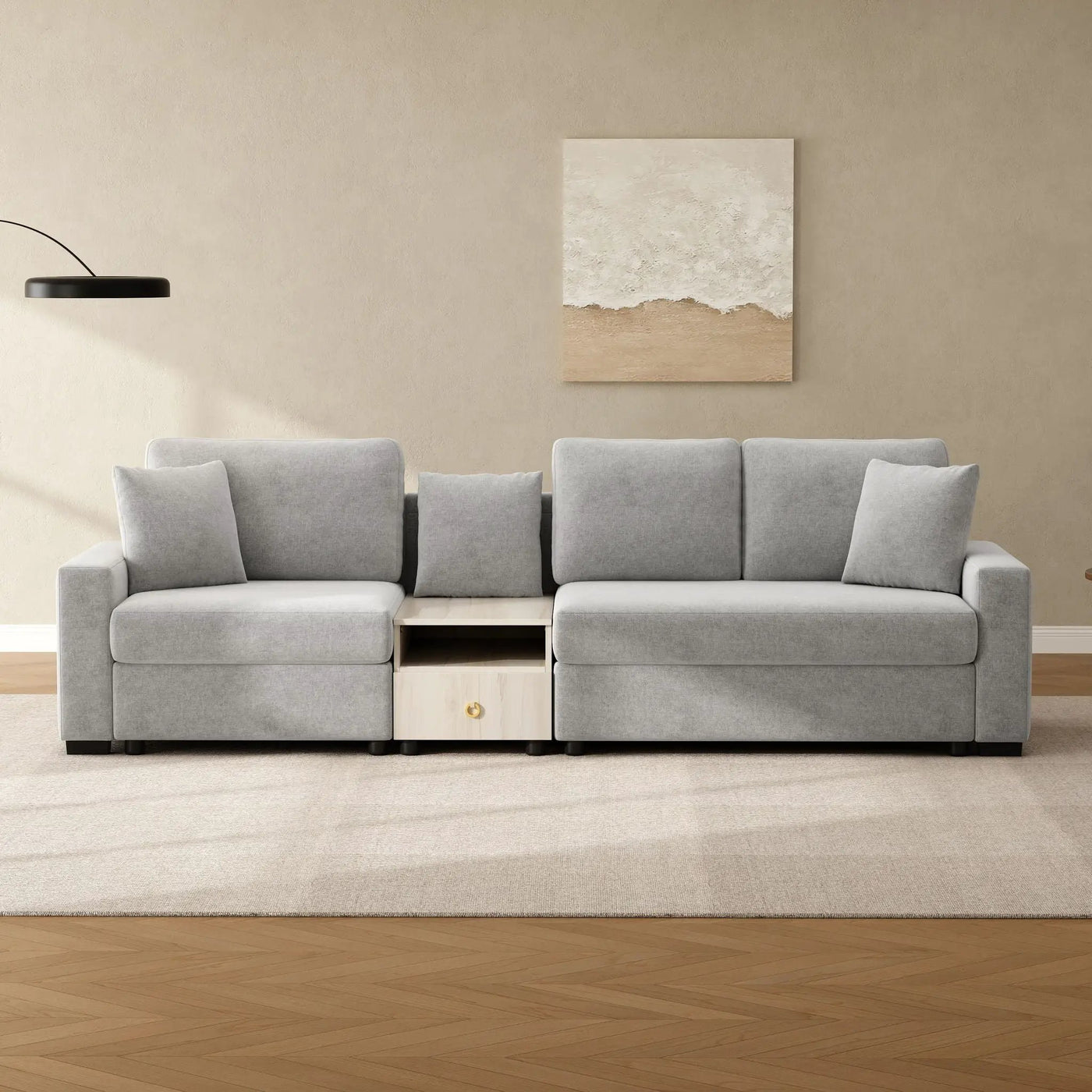 Modular Sofa Couch With Storage Armrest And Center Console by HouseOfZazla