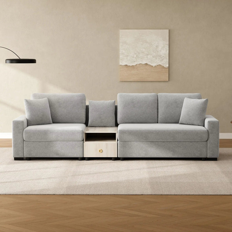 Modular Sofa Couch With Storage Armrest And Center Console by HouseOfZazla