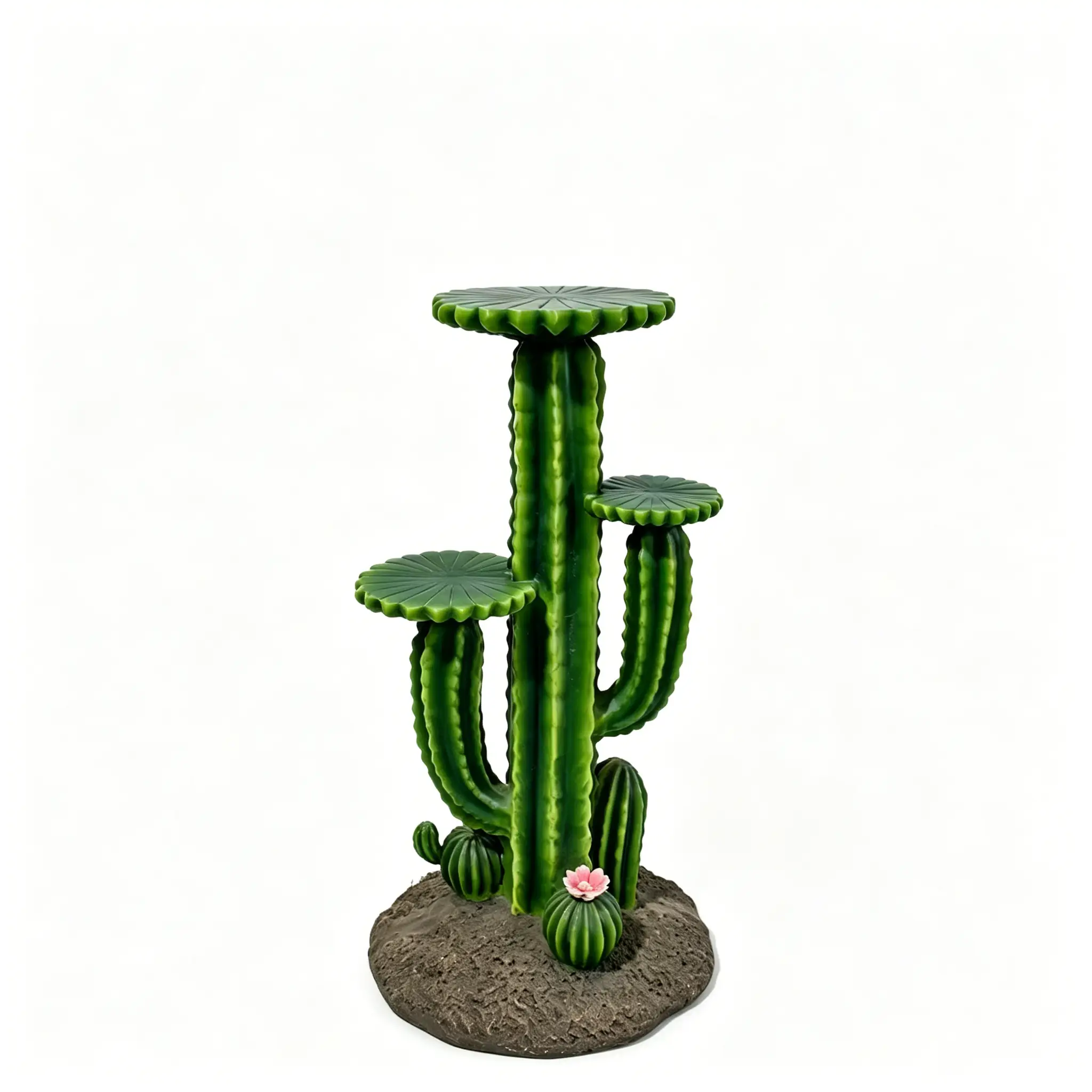 32'' Resin Saguaro Cactus Plant Stand with 3 Display Shelves by HouseOfZazla