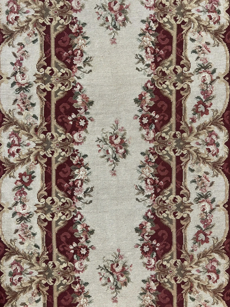 Needlepoint Runner Rug 2.5 x 10.7, Tan Runner Rug, Flatweave Runner, Aubusson European Design, Needlepoint Rug, Long Runner, Hallway Rug by Jewel Rugs